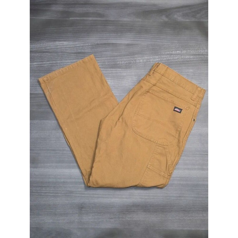 Dickies Men's 36x30 Carpenter Workwear Denim Jeans Pants Tan Brown Hammer Loop